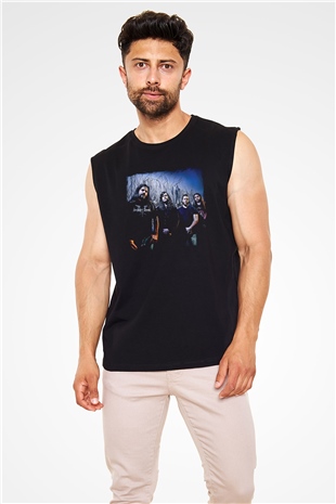 Gorguts Baskılı Unisex Siyah Kolsuz Tişört