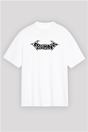Gorguts Beyaz Unisex Oversize Tişört T-Shirt