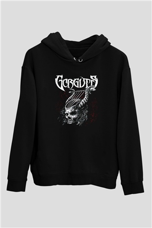 Gorguts Siyah Unisex Kapüşonlu Sweatshirt