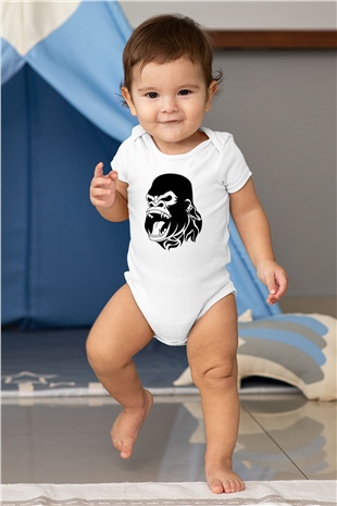 Goril Beyaz Bebek Body - Zıbın