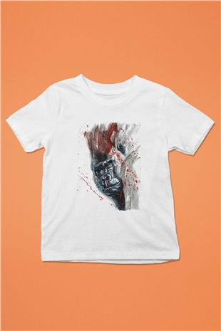 Goril Beyaz Unisex Çocuk Tişört