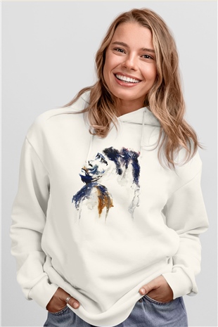Goril Beyaz Unisex Hoodie