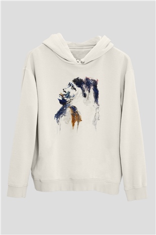 Goril Beyaz Unisex Hoodie