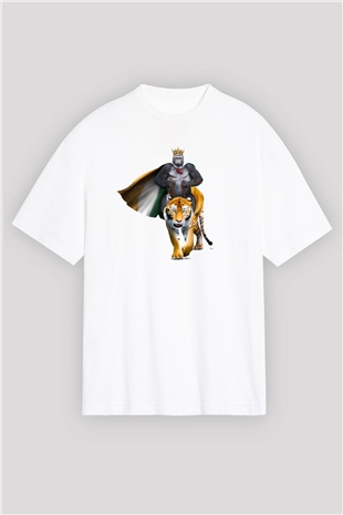 Goril Beyaz Unisex Oversize Tişört T-Shirt