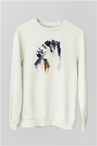 Goril Beyaz Unisex Sweatshirt