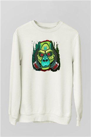 Goril Beyaz Unisex Sweatshirt