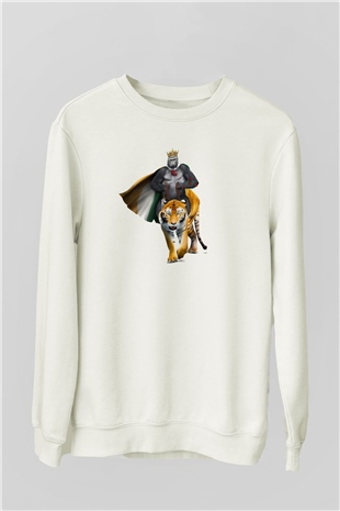Goril Beyaz Unisex Sweatshirt
