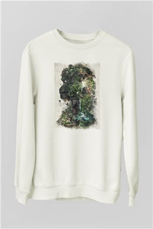 Goril Beyaz Unisex Sweatshirt