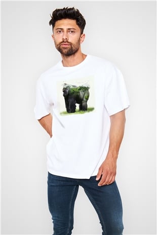 Goril Beyaz Oversize Tişört Oversize T-shirt - TişörtFabrikası