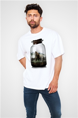 Goril Beyaz Oversize Tişört Oversize T-shirt - TişörtFabrikası