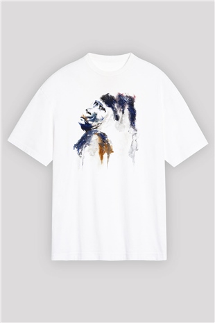 Goril Beyaz Oversize Tişört Oversize T-shirt - TişörtFabrikası