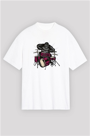 Goril Beyaz Oversize Tişört Oversize T-shirt - TişörtFabrikası