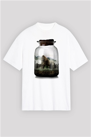 Goril Beyaz Oversize Tişört Oversize T-shirt - TişörtFabrikası