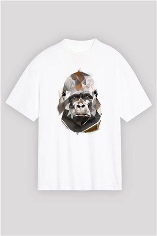 Goril Beyaz Oversize Tişört Oversize T-shirt - TişörtFabrikası