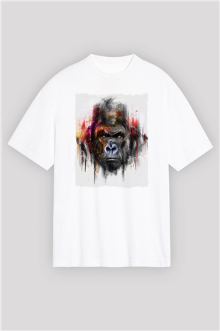 Goril Beyaz Oversize Tişört Oversize T-shirt - TişörtFabrikası