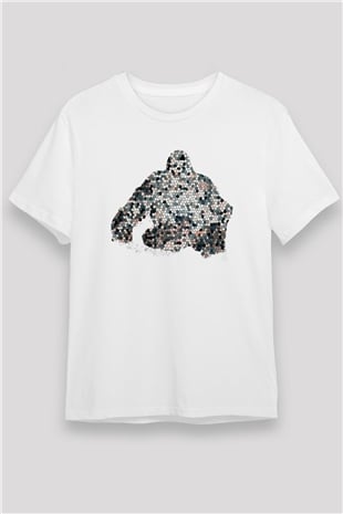 Goril Beyaz Unisex Tişört T-Shirt - TişörtFabrikası