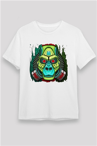 Goril Beyaz Unisex Tişört T-Shirt - TişörtFabrikası