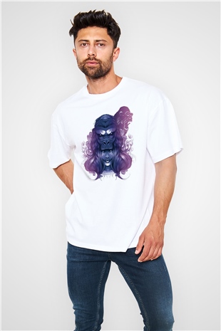 Goril Beyaz Oversize Tişört Oversize T-shirt - TişörtFabrikası