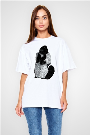 Goril Beyaz Oversize Tişört Oversize T-shirt - TişörtFabrikası