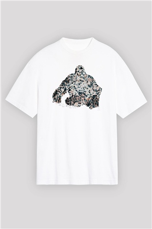 Goril Beyaz Oversize Tişört Oversize T-shirt - TişörtFabrikası