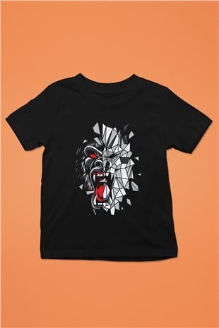 Goril Siyah Unisex Çocuk Tişört