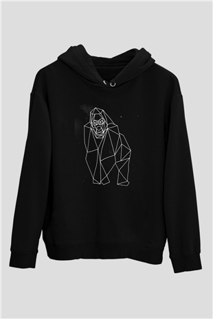 Goril Siyah Unisex Hoodie