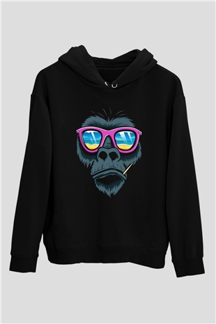 Goril Siyah Unisex Hoodie
