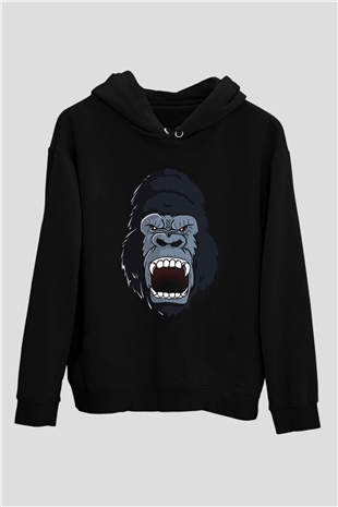 Goril Siyah Unisex Hoodie