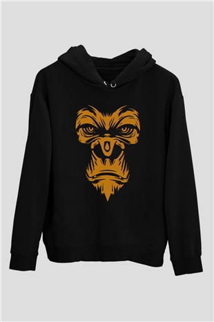 Goril Siyah Unisex Hoodie