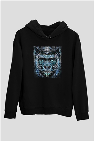 Goril Siyah Unisex Hoodie
