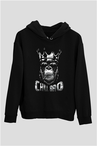 Goril Siyah Unisex Hoodie