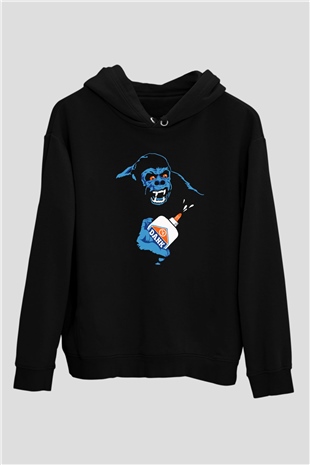 Goril Siyah Unisex Hoodie