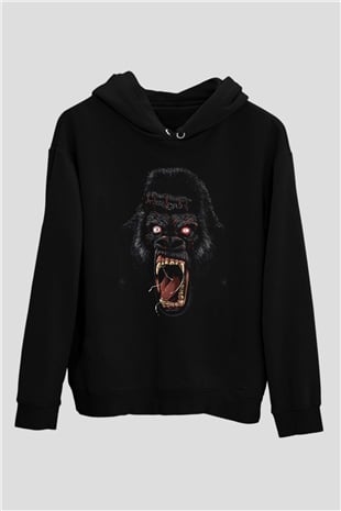 Goril Siyah Unisex Hoodie