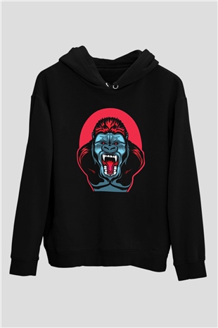 Goril Siyah Unisex Hoodie