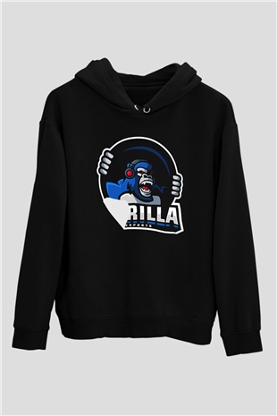 Goril Siyah Unisex Hoodie