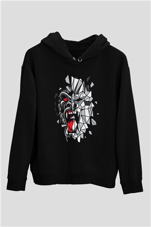 Goril Siyah Unisex Hoodie