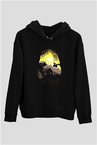 Goril Siyah Unisex Hoodie
