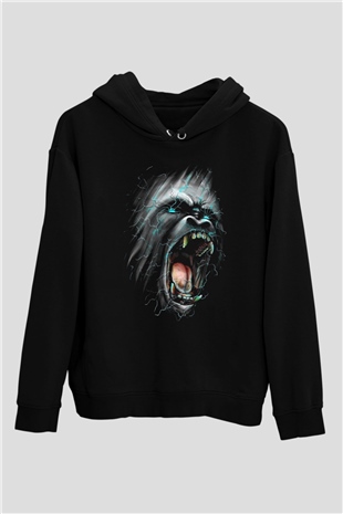 Goril Siyah Unisex Hoodie