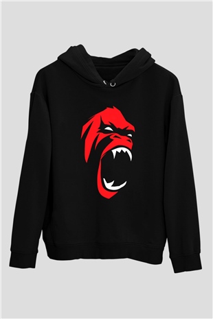Goril Siyah Unisex Hoodie