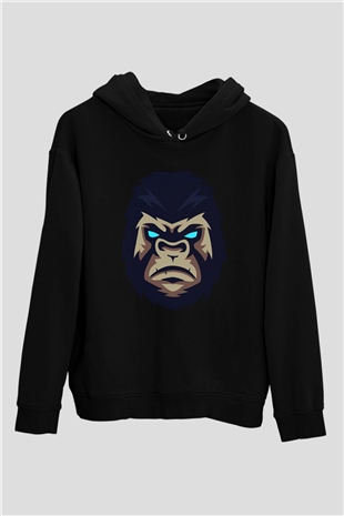 Goril Siyah Unisex Hoodie