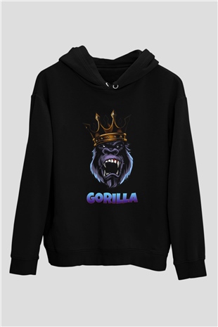 Goril Siyah Unisex Hoodie