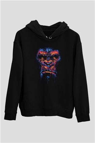 Goril Siyah Unisex Hoodie