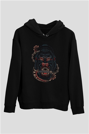 Goril Siyah Unisex Hoodie