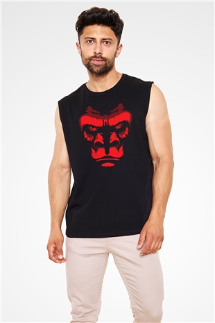 Goril Siyah Unisex Kolsuz Tişört