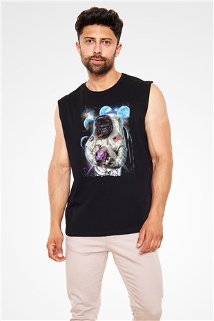 Goril Siyah Unisex Kolsuz Tişört