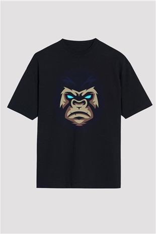 Goril Siyah Unisex Oversize Tişört T-Shirt