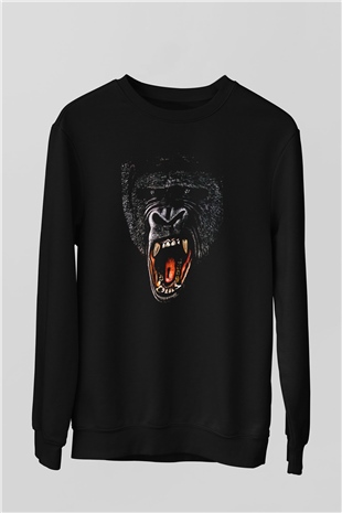 Goril Siyah Unisex Sweatshirt