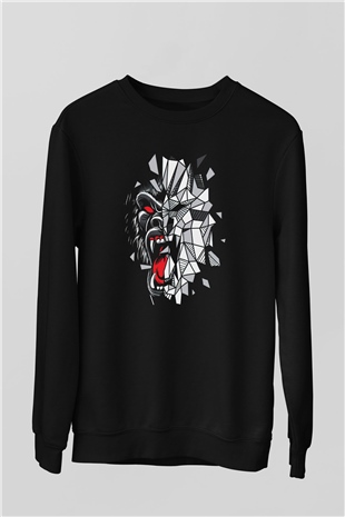 Goril Siyah Unisex Sweatshirt