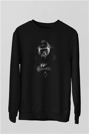 Goril Siyah Unisex Sweatshirt