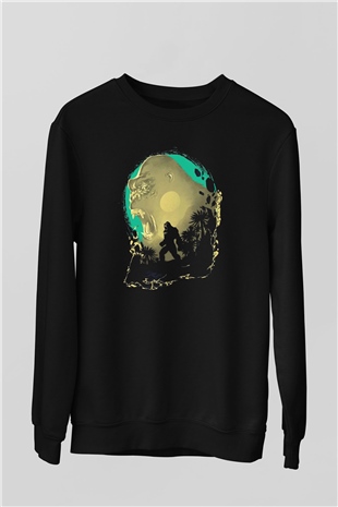 Goril Siyah Unisex Sweatshirt